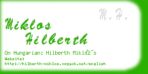 miklos hilberth business card